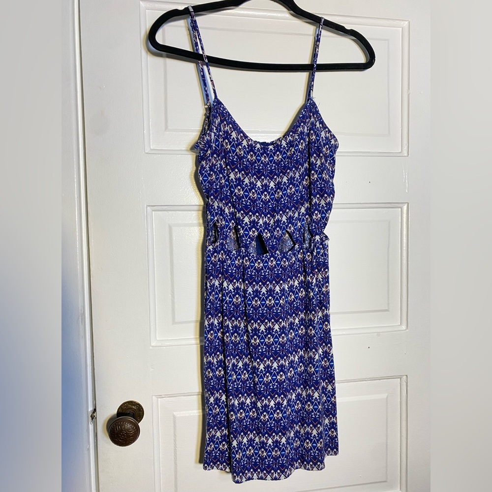 H&M Blue and White Patterned Maxi Dress